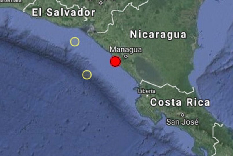 Sismo de 5.2 sacude costa pacífica de Nicaragua