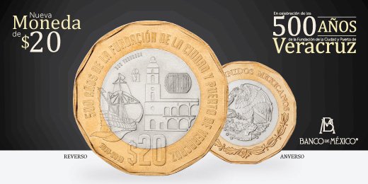 Puesta en circulación de una nueva moneda de veinte pesos, con doce lados y con elementos de seguridad adicionales.