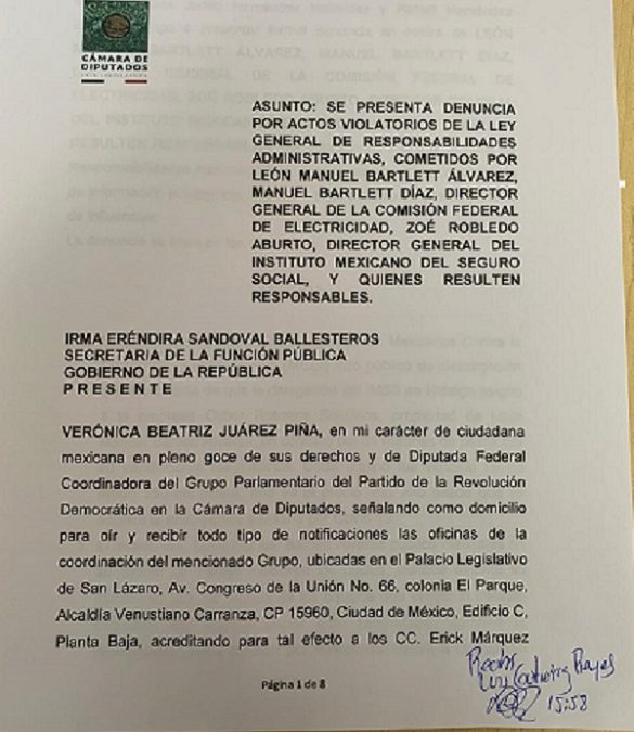 Denuncian ante la SFP a León Bartlett, Manuel Bartlett y Zoé Robledo, por conflicto de interés y tráfico de influencia