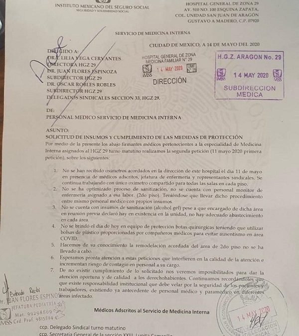 SANITIZAR O CERRAR EL HOSPITAL GENERAL DE ZONA 29 DEL IMSS ANTE LA PERSISTENCIA DE CONTAGIOS DE COVID-19 EN PERSONAL DE LA SALUD: MÓNICA BAUTISTA