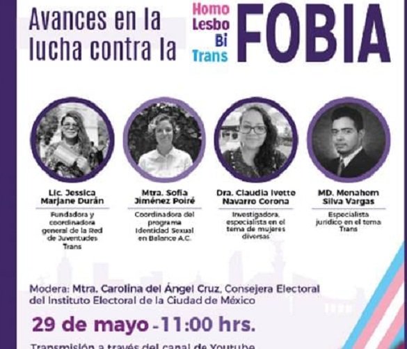Organiza IECM Conversatorio virtual: “Avances en la lucha contra la Homofobia, Lesbofobia, Bifobia y Transfobia”