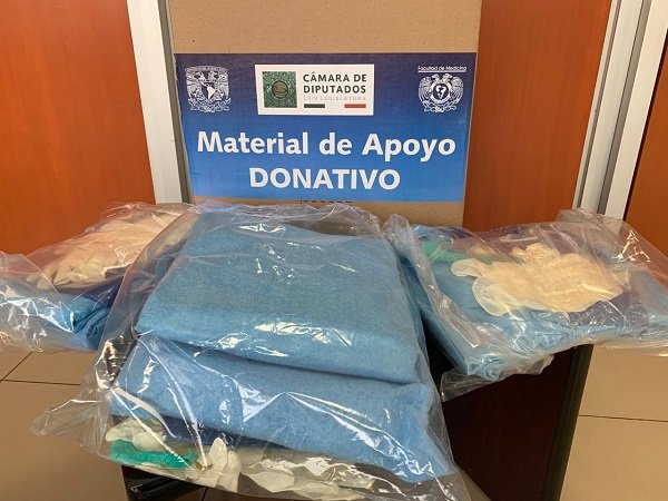 Entrega UNAM primeros 50 mil kits de protección para médicos residentes adquiridos con apoyo de la Cámara de Diputados