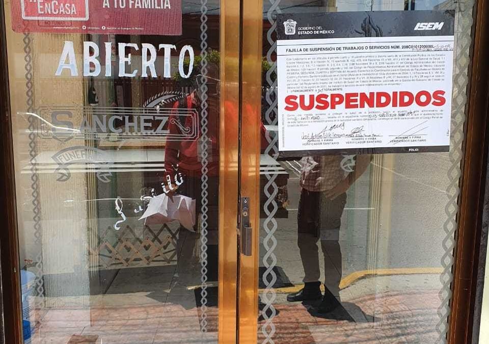 SUSPENDE COPRISEM 11 FUNERARIAS EN EL ESTADO DE MÉXICO