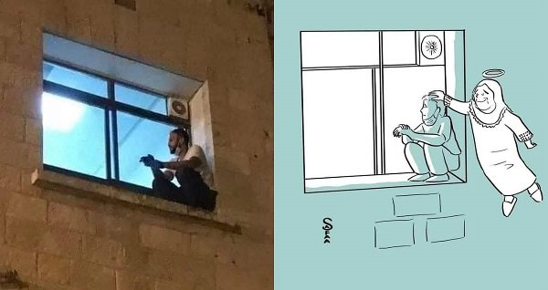 Joven trepa a ventana de hospital cada noche para ver a su madre, enferma de COVID