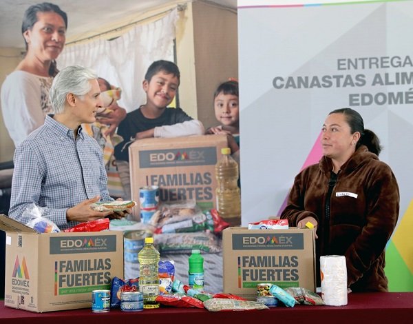 ENTREGA CANASTAS ALIMENTARIAS PARA APOYAR A LA ECONOMÍA FAMILIAR Y PROMOVER UNA ALIMENTACIÓN SANA PARA LOS MEXIQUENSES