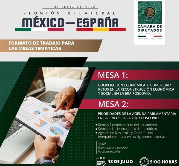 Próximo lunes, reunión bilateral entre diputadas y diputados de México y España
