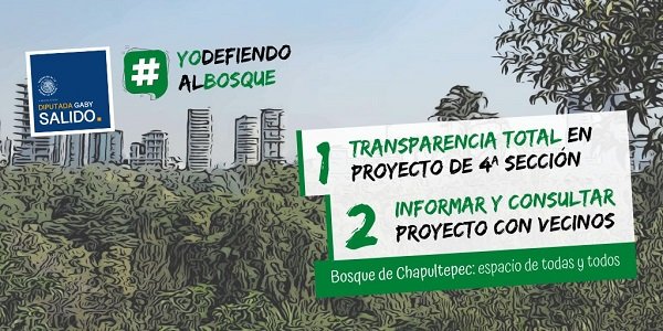 LANZAN CAMPAÑA #YoDefiendoAlBosque PARA EXIGIR PARTICIPACIÓN  CIUDADANA Y TRANSPARENCIA EN PROYECTO DE LA 4a SECC DEL BOSQUE DE CHAPULTEPEC