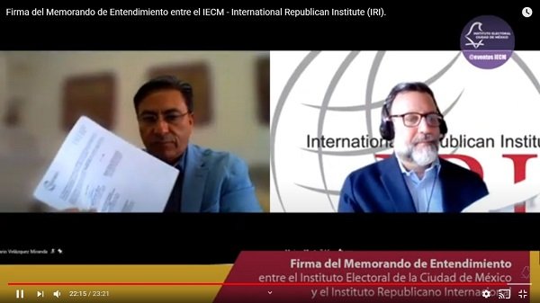 Suma IECM como aliado al Instituto Republicano Internacional, para fortalecimiento de cultura democrática