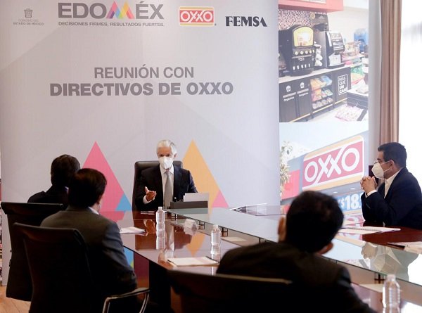 SE REÚNE ALFREDO DEL MAZO CON EMPRESARIOS DE LA CADENA OXXO Y FEMSA PARA IMPULSAR EXPANSIÓN DE ESTAS COMPAÑÍAS EN EDOMÉX