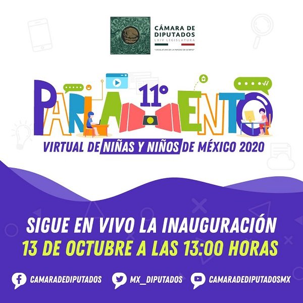 Inicia el 11º Parlamento Virtual de Niñas y Niños de México 2020