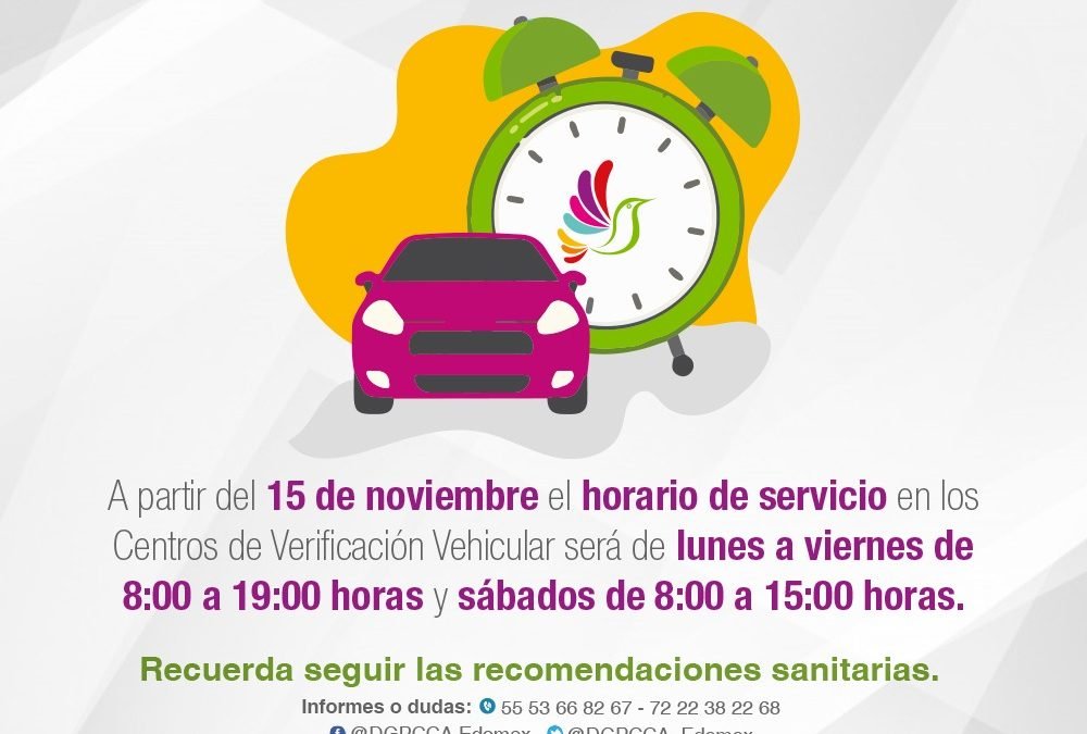 ANUNCIA SECRETARÍA DEL MEDIO AMBIENTE AJUSTE DE HORARIO DE ATENCIÓN DE LOS CENTROS DE VERIFICACIÓN VEHICULAR DE LA ENTIDAD