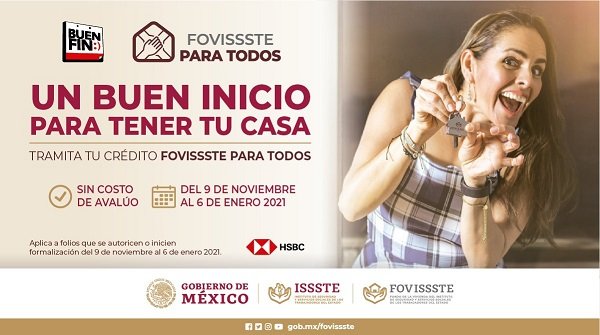 Se suma FOVISSSTE al “Buen Fin”; otorgará créditos sin costo de avalúo