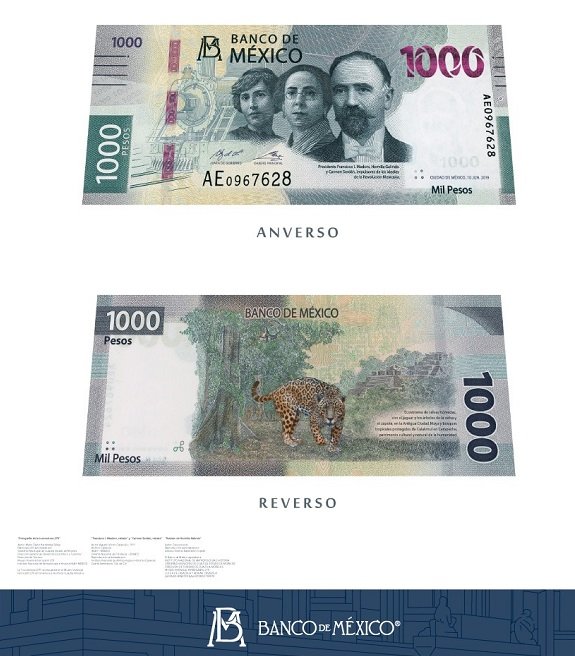 Entra en vigor el nuevo billete de mil pesos
