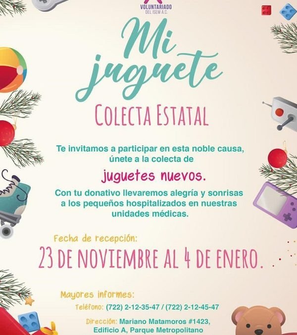 INVITAN AUTORIDADES MEXIQUENSES A LA COLECTA ESTATAL “MI JUGUETE”