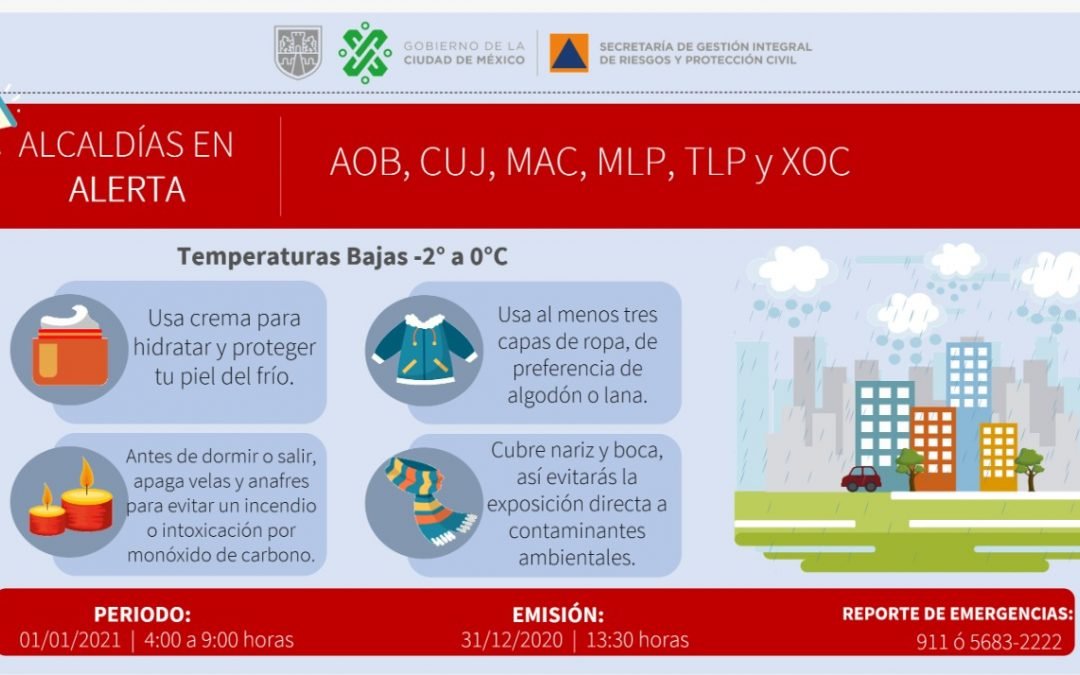 SE ACTIVA ALERTA ROJA Y ALERTA NARANJA POR TEMPERATURAS BAJAS EN LA CAPITAL DEL PAÍS