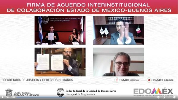 FIRMA EDOMÉX ACUERDO DE COLABORACIÓN CON EL PODER JUDICIAL DE BUENOS AIRES