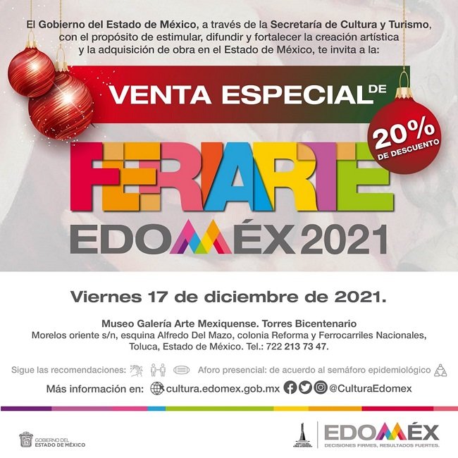 ORGANIZA EDOMÉX FERIARTE, VENTA ESPECIAL CON DESCUENTOS PARA ADQUIRIR ARTE COMO UNA FORMA DE INVERSIÓN