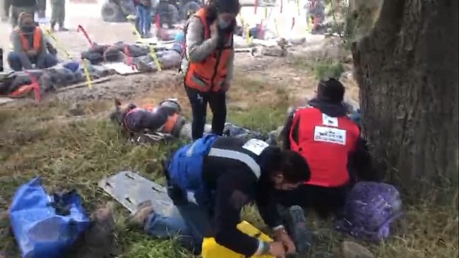 26 heridos por accidente al interior de la construcción del aeropuerto de Santa Lucía