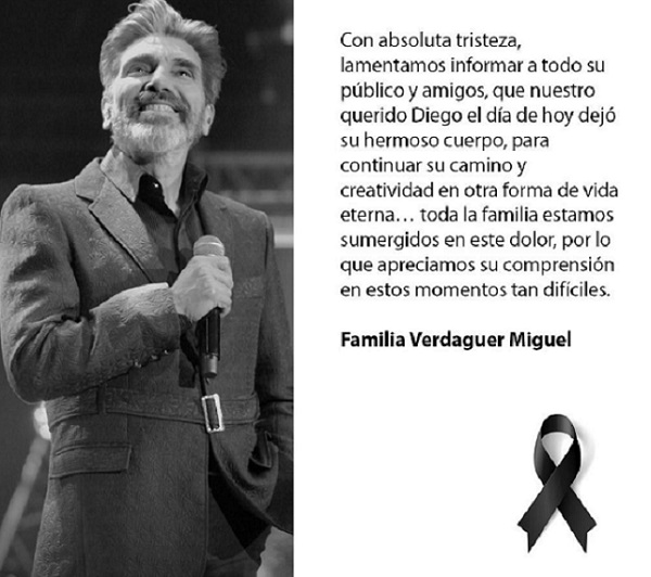 A causa de Covid-19, fallece Diego Verdaguer