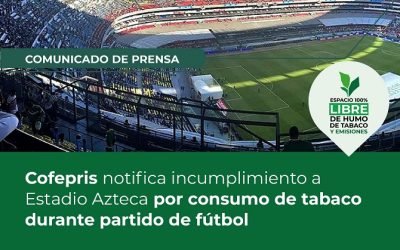 Cofepris notifica incumplimiento a Estadio Azteca por consumo de tabaco durante partido de fútbol