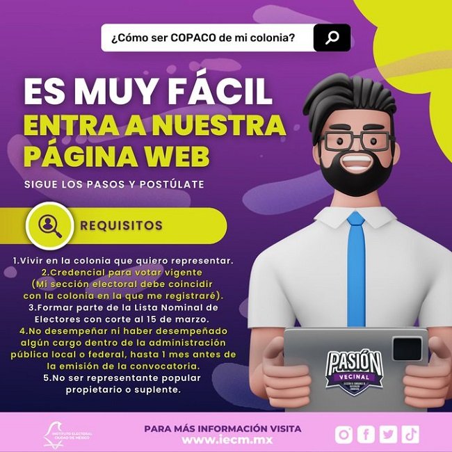 Invita IECM a vecinas y vecinos a Contagiarse de la Pasión Vecinal e integrar las COPACO