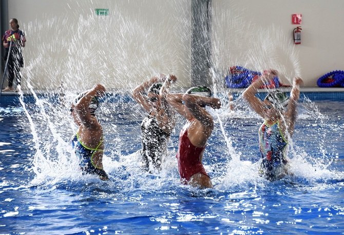 ENTRENAN NADADORAS ARTÍSTICAS EN CIUDAD DEPORTIVA ESTADO DE MÉXICO