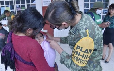 Guardia Nacional, Ejército y Fuerza Aérea Mexicanos, participan en actividades de Labor Social por alerta volcánica del Popocatépetl