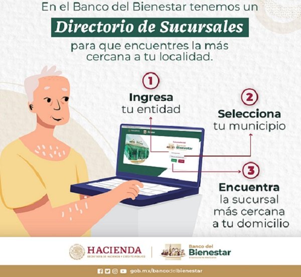 Directorio de Sucursales del Banco del Bienestar permite a usuarios ubicar las más cercanas a su domicilio