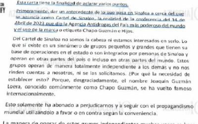 “Nunca hemos trabajado con fentanilo”: la insólita carta de los hijos del “Chapo” Guzmán en respuesta a la DEA