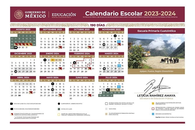 Publica SEP calendarios escolares para el ciclo lectivo 2023-2024