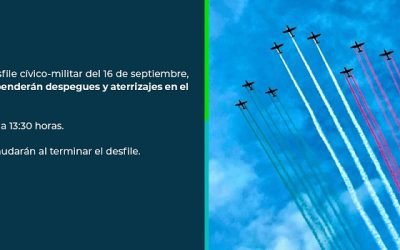 POR DESFILE DEL 16 DE SEPTIEMBRE, SE SUSPENDERÁN DESPEGUES Y ATERRIZAJES EN EL AICM