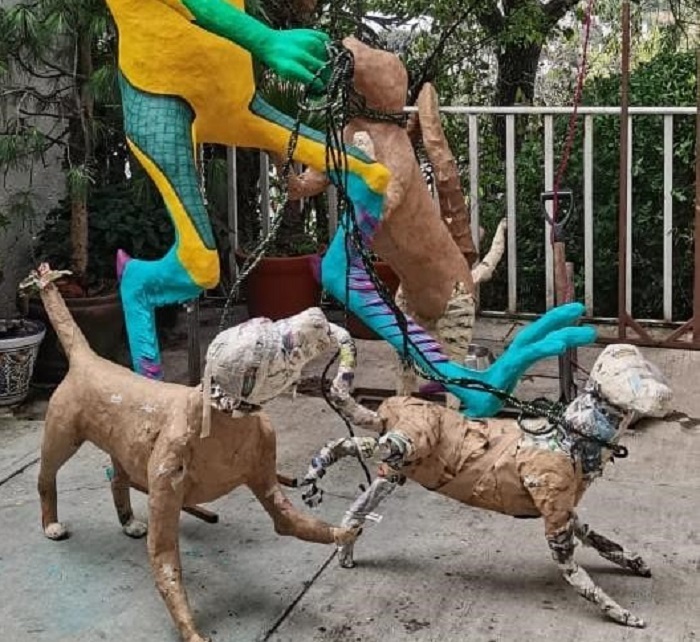 Crean alebrije monumental para concientizar sobre perros y gatos abandonados