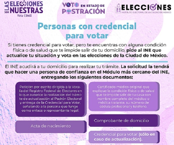 31 de diciembre vence el plazo para que personas en estado de postración tramiten su credencial para votar o actualicen su situación ante el INE