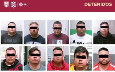Detienen en Iztacalco a 10 hombres en posesión de armas de fuego cortas