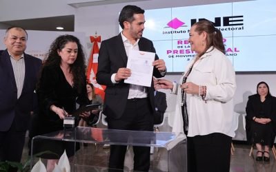 Recibe INE registro de candidatura presidencial de Movimiento Ciudadano