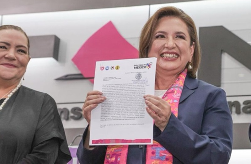 Formaliza Xóchitl Gálvez registro como candidata a la Presidencia de la República ante el INE