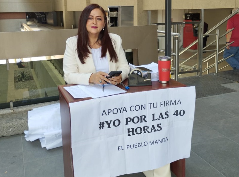 Recolecta diputada Prieto firmas para que se vote ya reducción de la jornada laboral