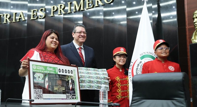 Develan Billete de Lotería para conmemorar Bicentenario de la Instauración del Senado de la República