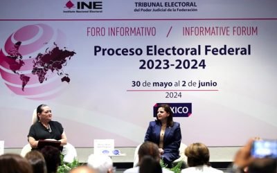 Presidentas del TEPJF e INE se reúnen con visitantes extranjeros