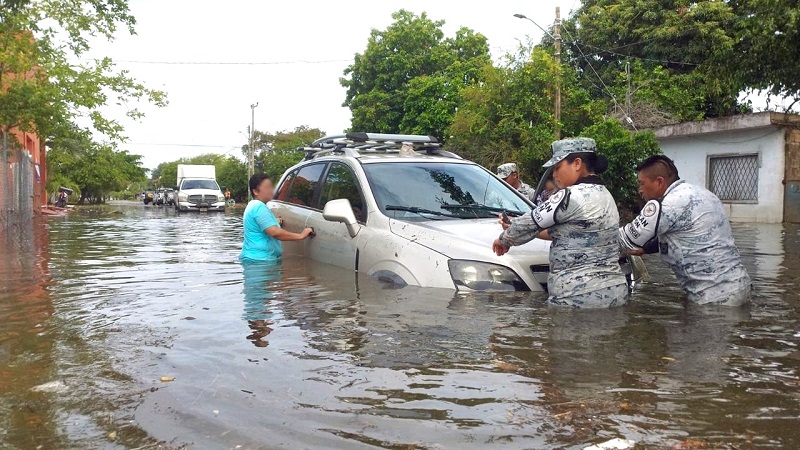 Guardia Nacional activa Plan GN-A en Quintana Roo para auxiliar a la población afectada por intensas lluvias