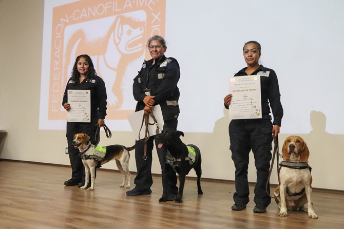 Premian a unidades caninas de Agricultura por su trabajo para detectar productos agroalimentarios de alto riesgo