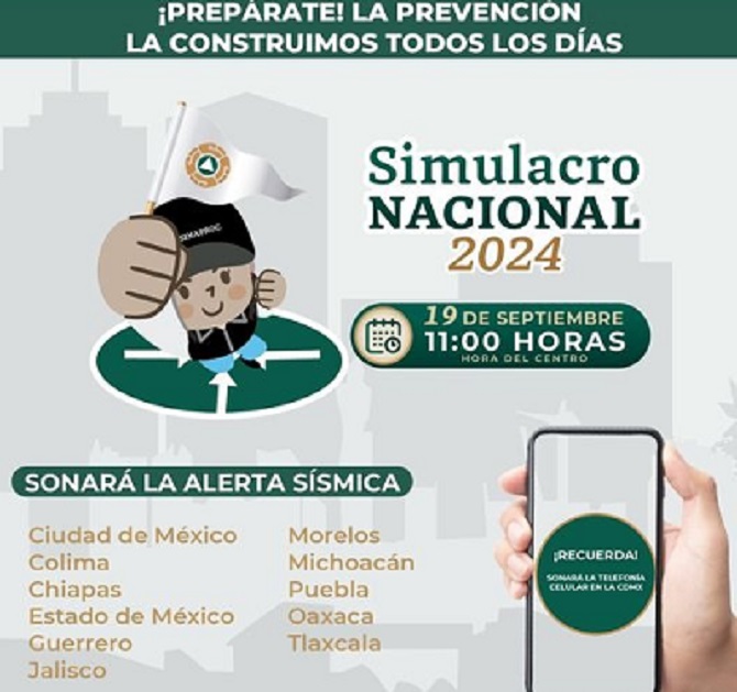 Gobierno de México convoca a participar en Simulacro Nacional 2024