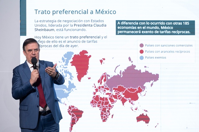 El 85% de exportaciones a EU estarán libres de arancel, estima Ebrard