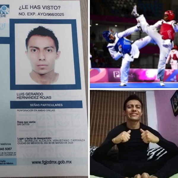 Hallan sin vida al taekwondoín mexicano, Luis Gerardo Hernández Rojas