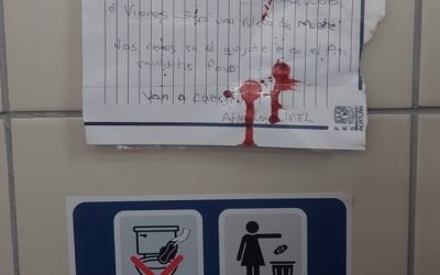UNAM bajo amenaza (nuevamente); dejan advertencia en baños de la facultad de veterinaria