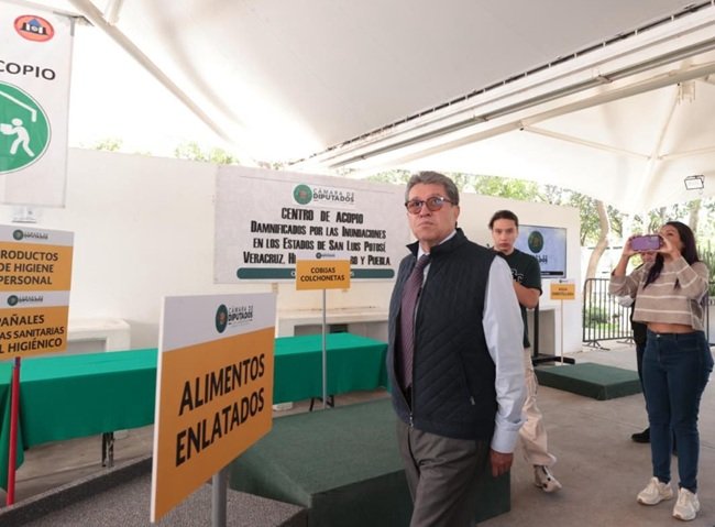 Cerca de 100 toneladas de ayuda a afectados por las lluvias ha enviado Cámara de Diputados: Monreal