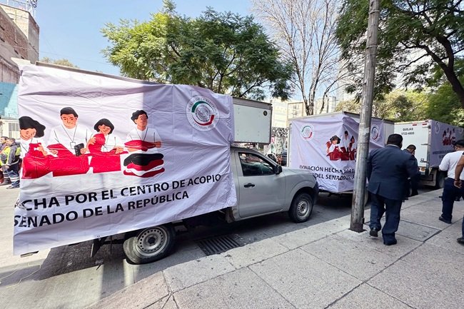 Envía Senado 12.6 toneladas de víveres para damnificados por las lluvias