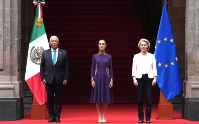 Sheinbaum recibe en Palacio Nacional a Ursula von der Leyen para firmar el Acuerdo Global Modernizado
