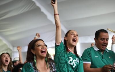 Sheinbaum festeja primer gol de la selección en el Mundial