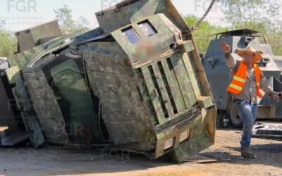 DESTRUYE FGR 25 VEHÍCULOS CON BLINDAJE ARTESANAL EN TAMAULIPAS